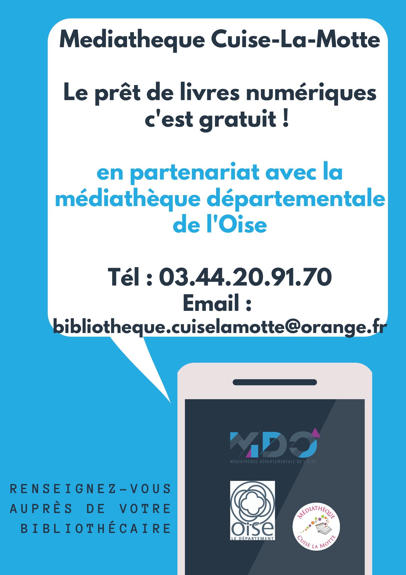 Mediatheque Cuise la Motte Le pret de livres numeriques cest gratuit